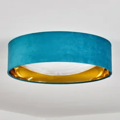 Lampes En Tissu-hofstein Plafonnier Maripi LED Bleu, Or, 1 lumière