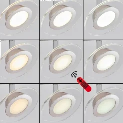 hofstein Plafonnier Marsen LED Chrome, Nickel mat, 4 lumières, Télécommandes, Changeur de couleurs* Spots Et Projecteurs