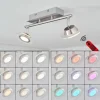 hofstein Plafonnier Marsen LED Chrome, Nickel mat, 2 lumières, Télécommandes, Changeur de couleurs
