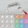 hofstein Plafonnier Marsen LED Nickel mat, 2 lumières, Télécommandes, Changeur de couleurs