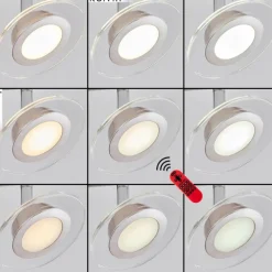 hofstein Plafonnier Marsen LED Nickel mat, 2 lumières, Télécommandes, Changeur de couleurs