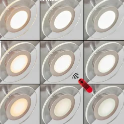 hofstein Plafonnier Marsen LED Nickel mat, 4 lumières, Télécommandes, Changeur de couleurs* Éclairage Led