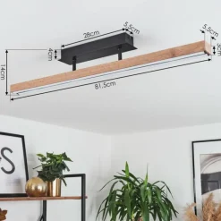 hofstein Plafonnier Maumela LED Noir, 1 lumière