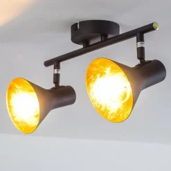 Lampes Dorées-hofstein Plafonnier Mavas Noir, 2 lumières