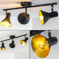 Lampes Dorées-hofstein Plafonnier Mavas Noir, 3 lumières