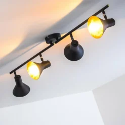 Lampes Dorées-hofstein Plafonnier Mavas Noir, 4 lumières