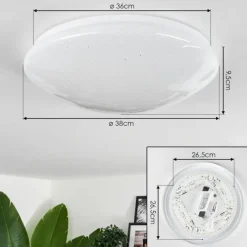 hofstein Plafonnier Melres LED Blanc, 1 lumière, Télécommandes