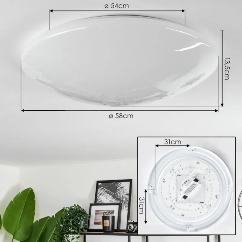 hofstein Plafonnier Melres LED Blanc, 1 lumière, Télécommandes