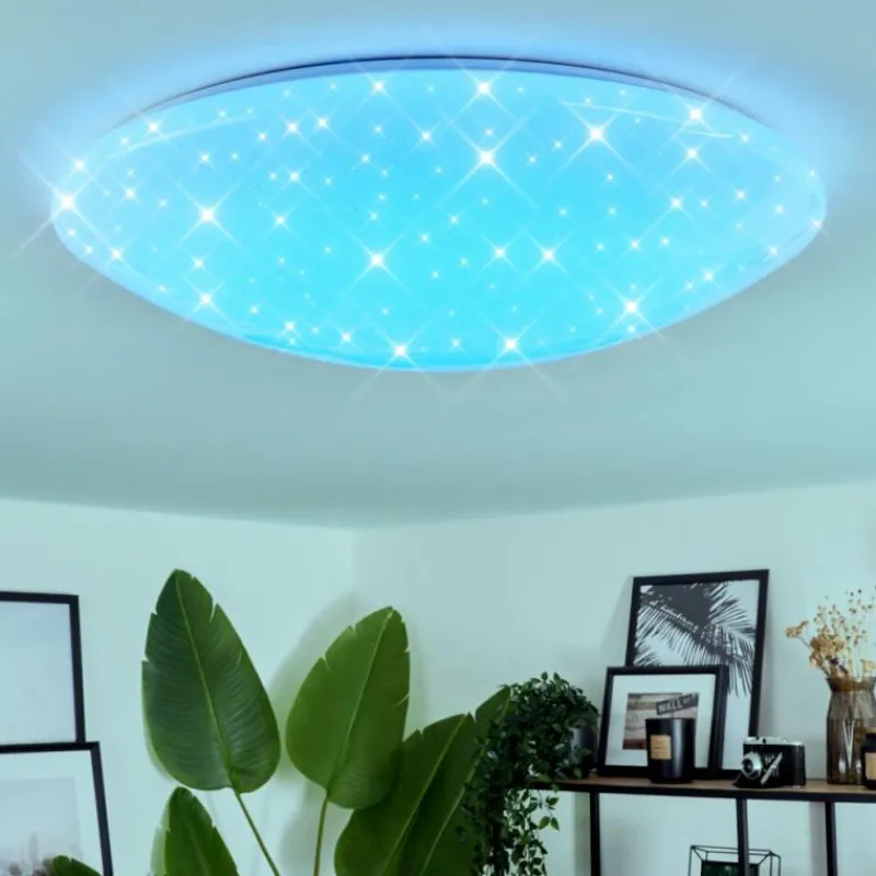 hofstein Plafonnier Melres LED Blanc, 1 lumière, Télécommandes
