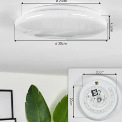 hofstein Plafonnier Melres LED Blanc, 1 lumière, Télécommandes