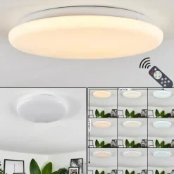 hofstein Plafonnier Melres LED Blanc, 1 lumière, Télécommandes