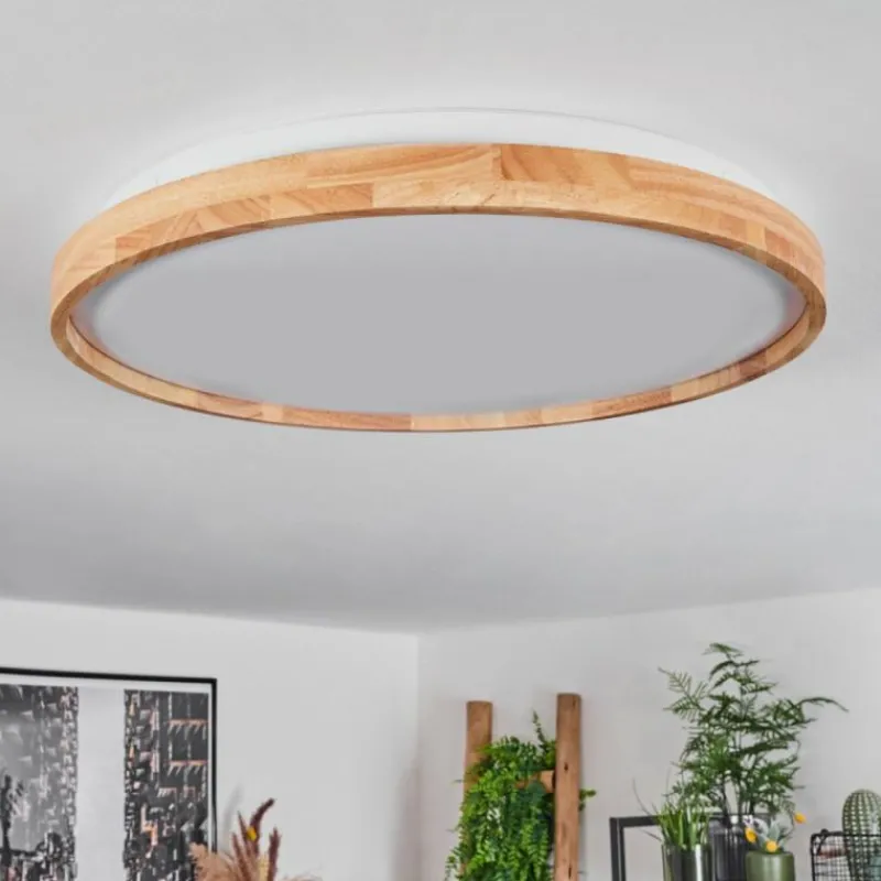 Luminaires Scandinaves-hofstein Plafonnier Menthonnex LED Blanc, 1 lumière, Télécommandes
