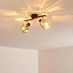 hofstein Plafonnier Micuna Bronze, 2 lumières