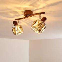 hofstein Plafonnier Micuna Bronze, 2 lumières