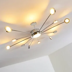 hofstein Plafonnier Mirror LED Chrome, 1 lumière, Télécommandes* Éclairage Led