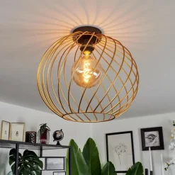 Lampes Vintages & Rétros-hofstein Plafonnier Miton Laiton, 1 lumière