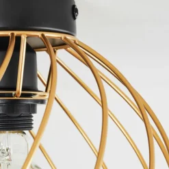 Lampes Industrielles-hofstein Plafonnier Miton Noir, 1 lumière