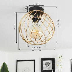 Lampes Industrielles-hofstein Plafonnier Miton Noir, 1 lumière