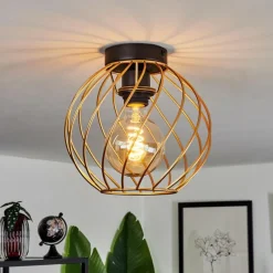 Lampes Industrielles-hofstein Plafonnier Miton Noir, 1 lumière