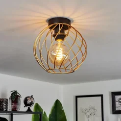 Lampes Industrielles-hofstein Plafonnier Miton Noir, 1 lumière