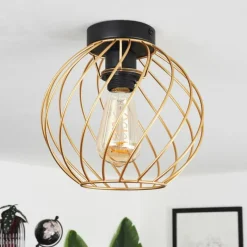 Lampes Industrielles-hofstein Plafonnier Miton Noir, 1 lumière