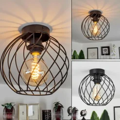 Lampes Industrielles-hofstein Plafonnier Miton Noir, 1 lumière