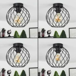 Lampes Industrielles-hofstein Plafonnier Miton Noir, 1 lumière