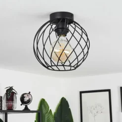 Lampes Industrielles-hofstein Plafonnier Miton Noir, 1 lumière