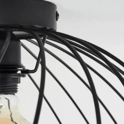 Lampes Vintages & Rétros-hofstein Plafonnier Miton Noir, 1 lumière