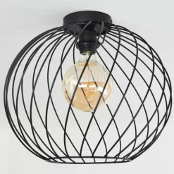 Lampes Vintages & Rétros-hofstein Plafonnier Miton Noir, 1 lumière