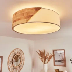 Lampes En Bois-hofstein Plafonnier Mjelstad Brun, Blanc, 2 lumières