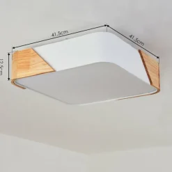Lampes En Bois-hofstein Plafonnier Mjelstad Brun, Blanc, 2 lumières
