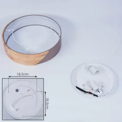 Lampes En Bois-hofstein Plafonnier Mjelstad Brun, Gris, Blanc, 2 lumières