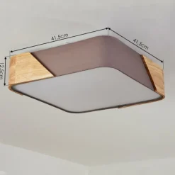 Lampes En Bois-hofstein Plafonnier Mjelstad Brun, Gris, Blanc, 2 lumières