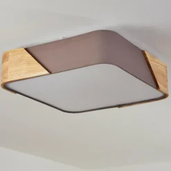 Lampes En Bois-hofstein Plafonnier Mjelstad Brun, Gris, Blanc, 2 lumières