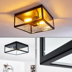 hofstein Plafonnier Moatize Noir, 2 lumières