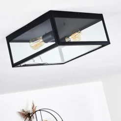 hofstein Plafonnier Moatize Noir, 2 lumières