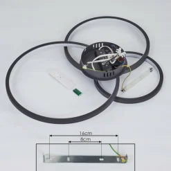 hofstein Plafonnier Moemoto LED Anthracite, 1 lumière, Télécommandes