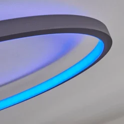 hofstein Plafonnier Moemoto LED Anthracite, 1 lumière, Télécommandes