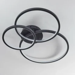 hofstein Plafonnier Moemoto LED Anthracite, 1 lumière, Télécommandes