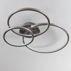 hofstein Plafonnier Moemoto LED Nickel mat, 1 lumière, Télécommandes