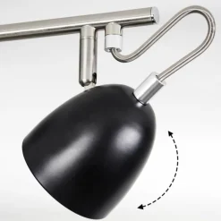 hofstein Plafonnier Moesdorf Nickel mat, Noir, 4 lumières