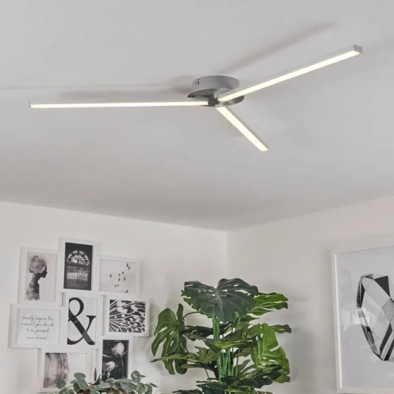 hofstein Plafonnier Mohlin LED Nickel mat, 3 lumières