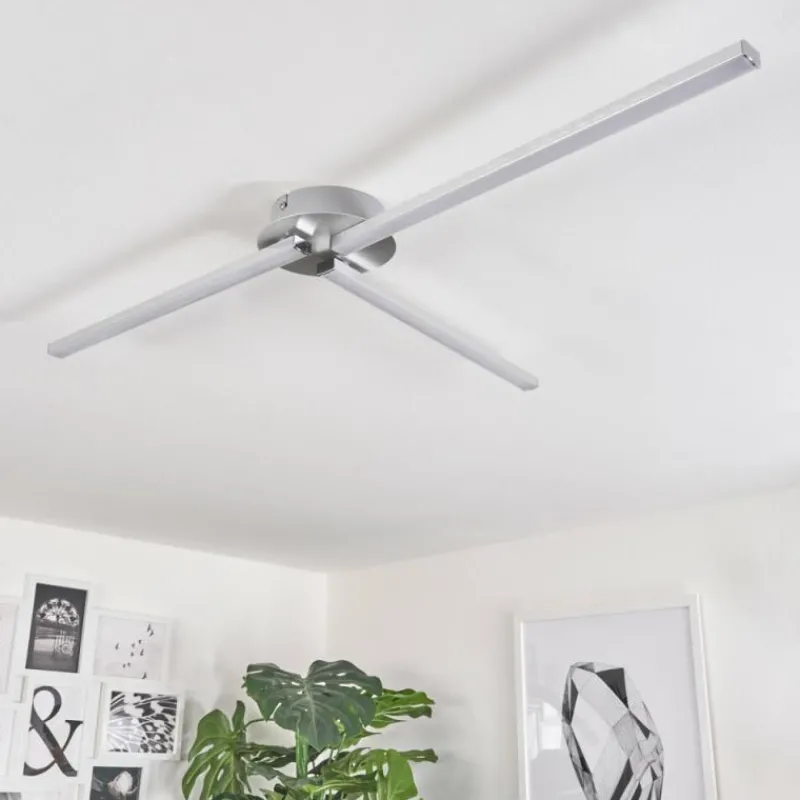 hofstein Plafonnier Mohlin LED Nickel mat, 3 lumières