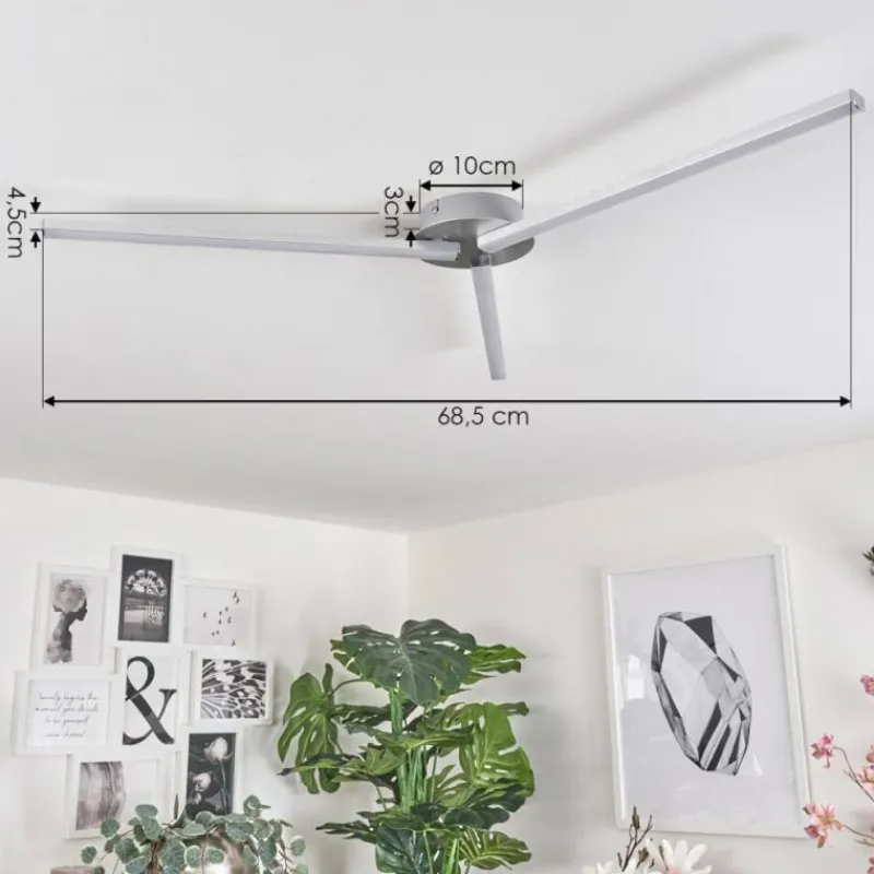 hofstein Plafonnier Mohlin LED Nickel mat, 3 lumières