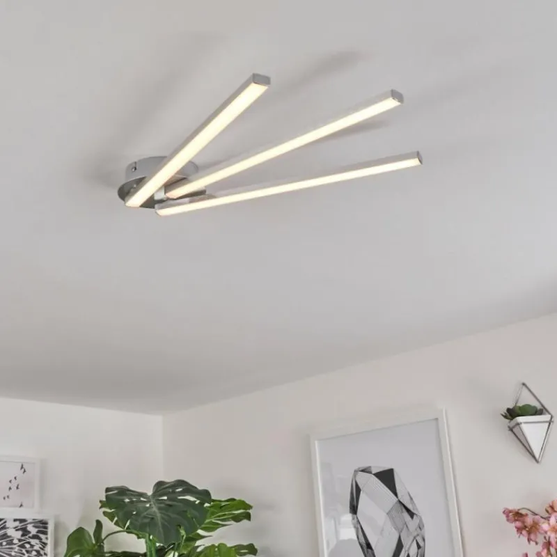 hofstein Plafonnier Mohlin LED Nickel mat, 3 lumières