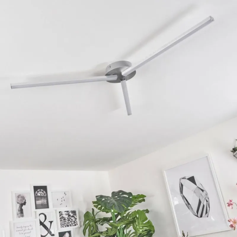 hofstein Plafonnier Mohlin LED Nickel mat, 3 lumières