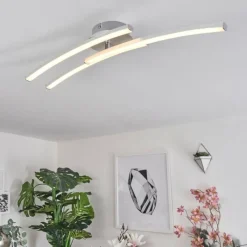 hofstein Plafonnier Mohlin LED Nickel mat, 3 lumières