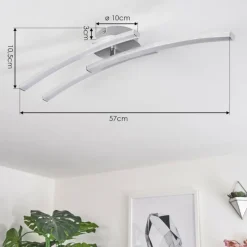 hofstein Plafonnier Mohlin LED Nickel mat, 3 lumières