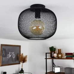 Lampes Vintages & Rétros-hofstein Plafonnier Moholm Noir, 1 lumière